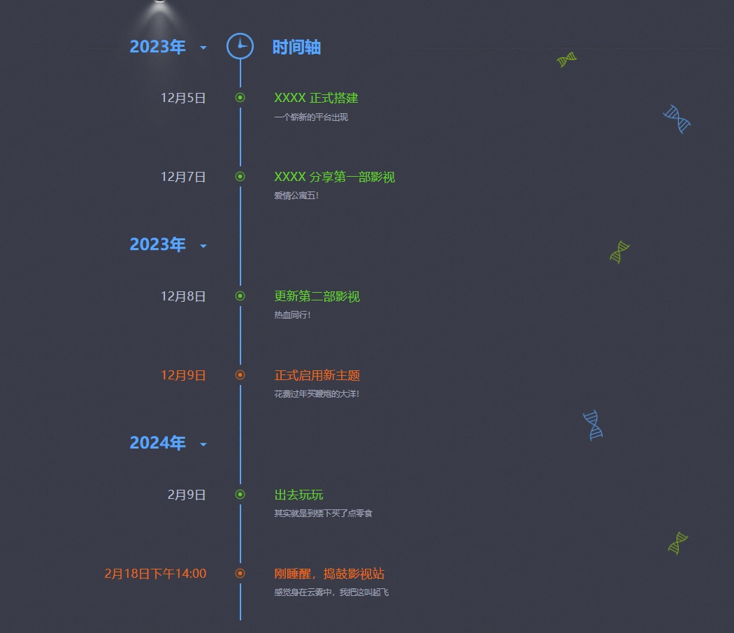 网站发展历程记录页面html源码-QQ沐编程