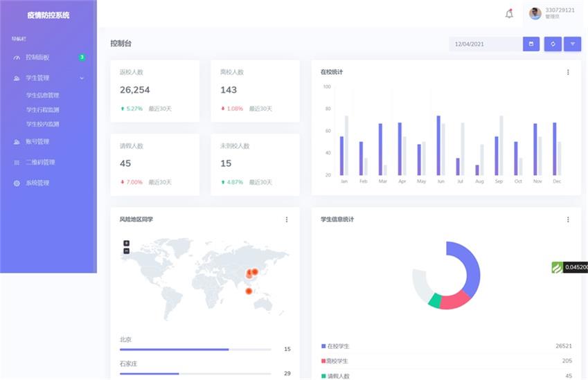 Thinkphp校园疫情防控进出登记管理系统源码-QQ沐编程